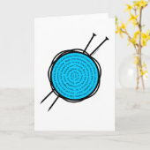 編み物カード、編み物の挨拶状 カード (黄色い花)