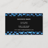 編み物ガーターステッチブルーテクスチャ名刺 名刺 (裏面)