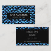 編み物ガーターステッチブルーテクスチャ名刺 名刺 (正面/裏面)