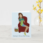 編み物ギフト用挨拶状 カード (黄色い花)