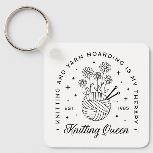 編み物クイーンおもしろいヤーンホルダー キーホルダー (正面)