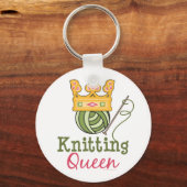 編み物クイーンキーチェーン キーホルダー (正面)