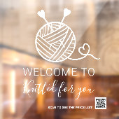 編み物クラフトストアのロゴへようこそQrコード ウィンドウサイン (シート2)