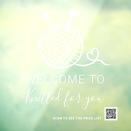 編み物クラフトストアのロゴへようこそQrコード ウィンドウサイン (シート3)