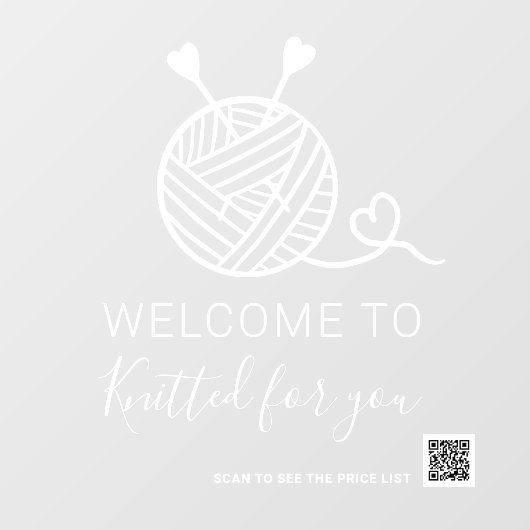 編み物クラフトストアのロゴへようこそQrコード ウィンドウサイン (シート)