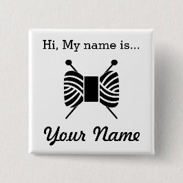 編み物クラフトパーティー名タグ 缶バッジ