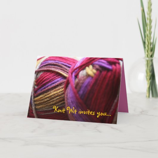 編み物クラブ招待状 招待状 (正面)