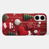 編み物クリスマスオーナメントの靴下 赤 緑 Case-Mate iPhoneケース (裏面 (横))