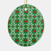 編み物クリスマスパターン セラミックオーナメント (左)