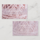 編み物クロシェ手作りクラフトヤーンピンク 名刺 (正面/裏面)