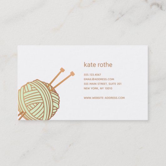 編み物クロシェ糸ボールロゴ 名刺 (裏面)