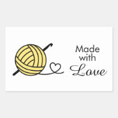 編み物クロシェ糸 – カスタム色 長方形シール (正面)