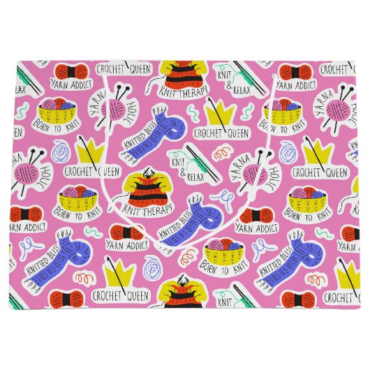 編み物クロシェ・ラブ ラージペーパーバッグ (正面)