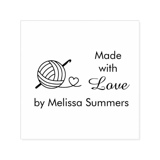 編み物クロスケット糸ラブメイド1 セルフインキングスタンプ (デザイン)