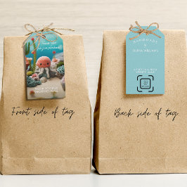 編み物クロチェットビジネスサンキューロゴQR ギフトタグ