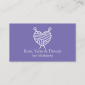 編み物クロチェットヤーンクラフトミニマリストパープル 名刺 (正面)