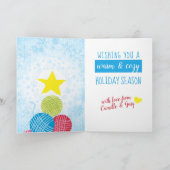 編み物クロチェットヤーンクリスマスツリーホリデーカード シーズンカード (内部)