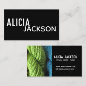 編み物グリーンブルーブラックヤパーソナライズされたーン 名刺 (正面/裏面)