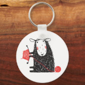 編み物シープキーチェーン キーホルダー (正面)