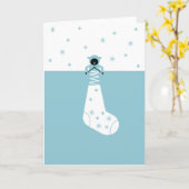 編み物シープホリデイ カード (黄色い花)