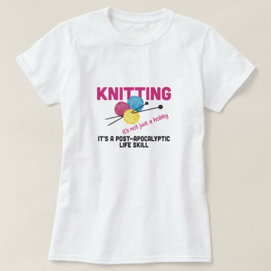 編み物スキルウィメンズベーシックTシャツ Tシャツ (デザイン正面)
