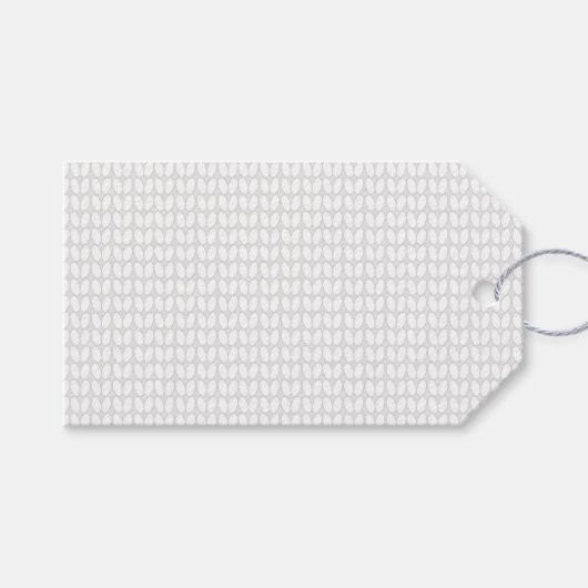 編み物ステッパターン（の模様が）あるチ ギフトタグ (正面(横))