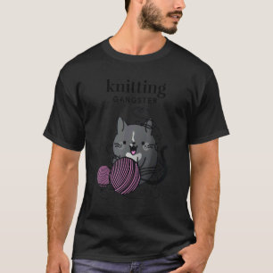 編み物タキシードキャット編み物ギャング編み物 Tシャツ