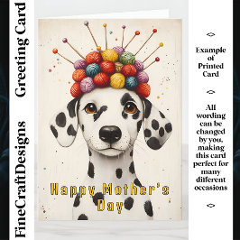 編み物ダルマチアン犬、ヤーンハットCX8カスタム母親 カード