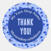 編み物テーマお客さまThank Youスタンプ ラウンドシール (正面)