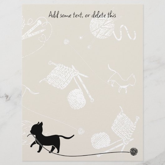 編み物テーマ猫糸空白のスクラップブック紙 (正面)