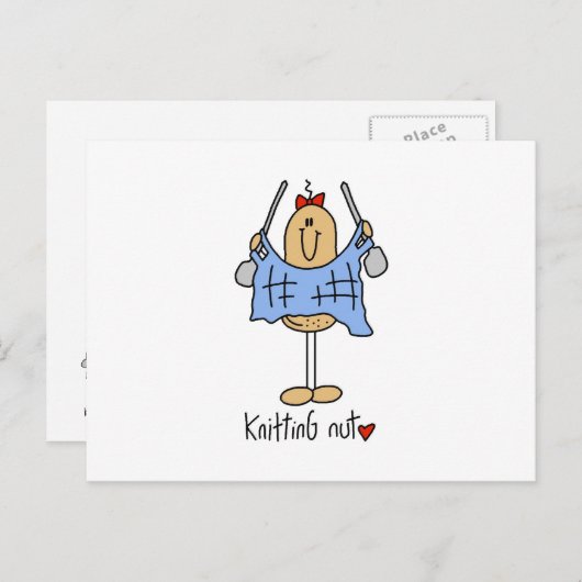 編み物ナットTシャツとギフト ポストカード (正面/裏面)