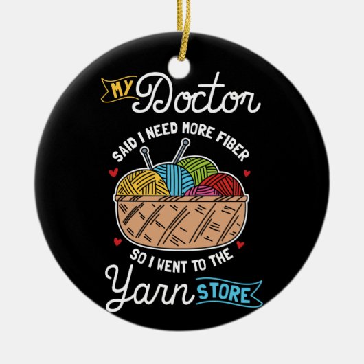 編み物ニッター セラミックオーナメント (正面)