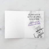 編み物ニードルズ雪だるまパーソナライズされたクリスマス シーズンカード (内部)