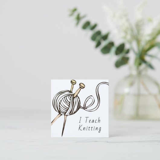 編み物ニードルヤーンアーツ先生 スクエア名刺 (スタンド正面)