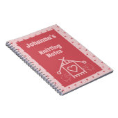 編み物ノートピンクのハートと羊 ノートブック (右側)