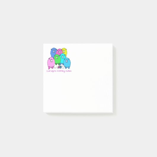 編み物ノート。ふわふわした羊パーソナライズされた糸 ポストイット