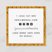 編み物ハンドメイドCrotchetソーシャルメディアのオレンジを追加 スクエア名刺 (裏面)