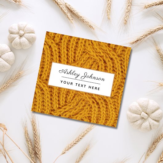編み物ハンドメイドCrotchetソーシャルメディアのオレンジを追加 スクエア名刺
