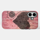 編み物ハートの水彩イフォン16ケース Case-Mate iPhoneケース (裏面 (横))