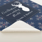 編み物パターパーソナライズされたンクリスマスホリデー シェルパブランケット (3/4)