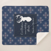 編み物パターパーソナライズされたンクリスマスホリデー シェルパブランケット (正面(横))