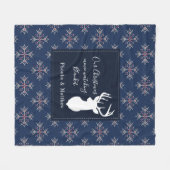 編み物パターパーソナライズされたンクリスマスホリデー フリースブランケット (正面(横))