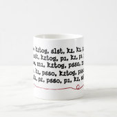 編み物パターン指示ヤーンの球の赤 コーヒーマグカップ (中央)