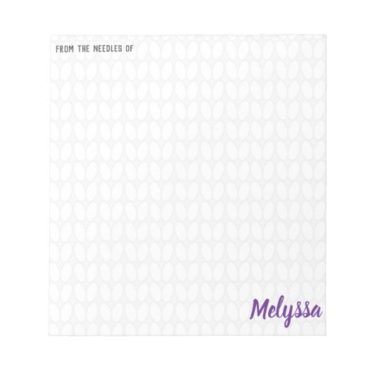 編み物パーソナライズされたステッチ ノートパッド (正面)