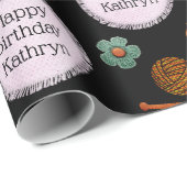 編み物パーソナライズされた/クロチェ数々のット大事な行事 ラッピングペーパー (ロールコーナー)