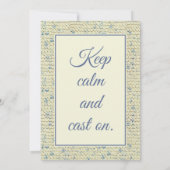 編み物パーティー – ツイードパターンブルー/ナチュラルヤーン 招待状 (裏面)