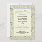 編み物パーティー - ツイード柄 ブルー/ナチュラル ヤーン 招待状 (正面)