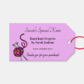 編み物ビジネスラベンダーサンキューカスタマーラベル ギフトタグ (正面(横))