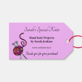 編み物ビジネスラベンダーサンキューカスタマーラベル ギフトタグ