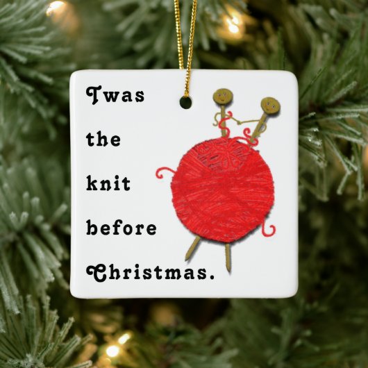 編み物ホリデーギフト セラミックオーナメント (ツリー)